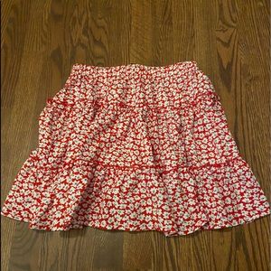 Red white and blue floral ruffle skirt🤩🤩